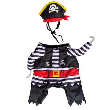 Pet Krewe Dog Pirate Costume | Pet Costume with Arms, Pirate Hat, Tunic and Cape -Perfect for Halloween, Parties, Photoshoots, Gifts for Dog Lovers Multi-Colored