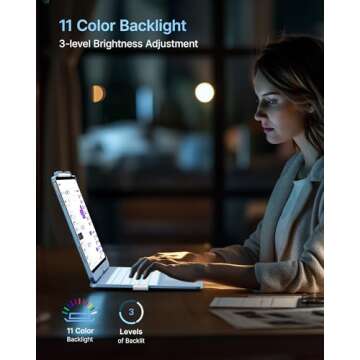 typecase Touch Case with Keyboard for iPad Pro 13-inch (M4, 2024), iPad Air 13-inch (M2, 2024) & iPad Pro 12.9 (6th/5th/4th/3rd Gen), Trackpad, 360° Rotatable, 11-Colors Backlit, Light Blue