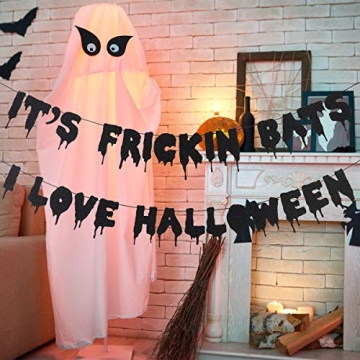 Glittery Halloween Banner It's Frickin Bats Party Decor