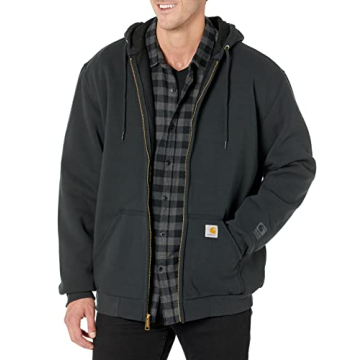 Carhartt Men's Rutland Thermal Lined Zip Front Sweatshirt Hoodie - Black - X-Large/Tall