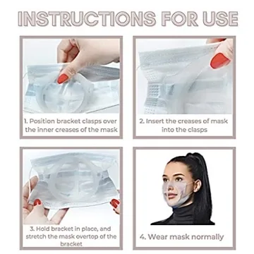 5 PCS Premium 3D Face Mask Bracket keeps Mask Away from Face - New and Improved Design is Lightweight and Breathable