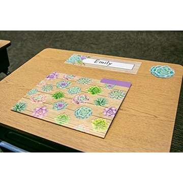 Teacher Created Resources Rustic Bloom Name Plates (TCR8555), Large, Multicolor