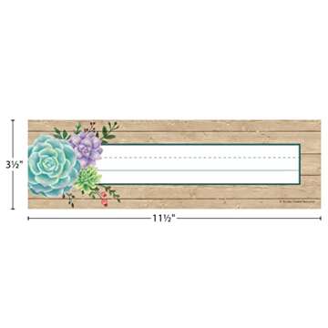 Teacher Created Resources Rustic Bloom Name Plates (TCR8555), Large, Multicolor