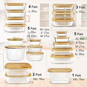 Eco-Friendly Urban Green Glass Containers with Bamboo Lids