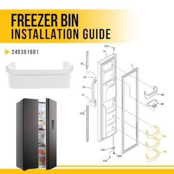 PartsBroz 240351601 Door Shelf - Compatible With Frigidaire Kenmore Crosley Westinghouse Freezer - Replaces AP2115974 PS430027 891154 240351607 DGUS2645LF2 FFSS2614QE6A FFHS2622MSF FFHS2611PF7