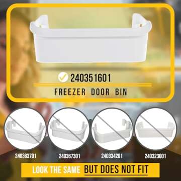 PartsBroz 240351601 Door Shelf - Compatible With Frigidaire Kenmore Crosley Westinghouse Freezer - Replaces AP2115974 PS430027 891154 240351607 DGUS2645LF2 FFSS2614QE6A FFHS2622MSF FFHS2611PF7