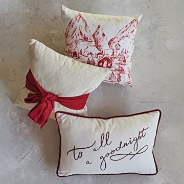 Creative Co-Op 18' Square Hand-Woven Pillow with Bow