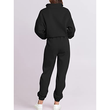 ANRABESS Women's Oversized Half Zip Sweatsuit Jogger Set