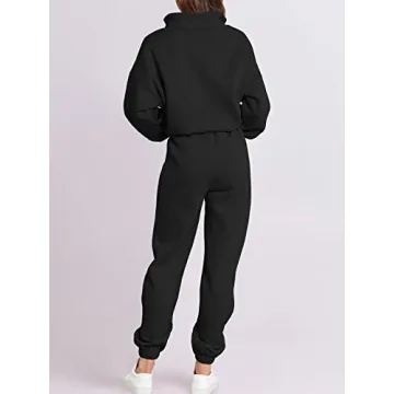 ANRABESS Women's Oversized Half Zip Sweatsuit Jogger Set