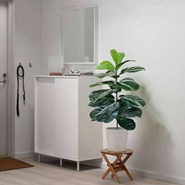 Artificial Fiddle Leaf Fig Tree Twig Faux Ficus Lyrata Plants Greenery for Home Office Yard Indoor and Outdoor Decoration (Green -1 Branch(28 inch))