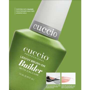 Cuccio Pro Brush-On Builder Gel With Calcium - LED And UV Self-Levelling Lightweight Formula - Soak-...