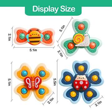 NAODONGLI Sensory Suction Cup Toys for 1 Year Old Boys Girls Baby Simple Dimple Fidget Spinner Toys ...