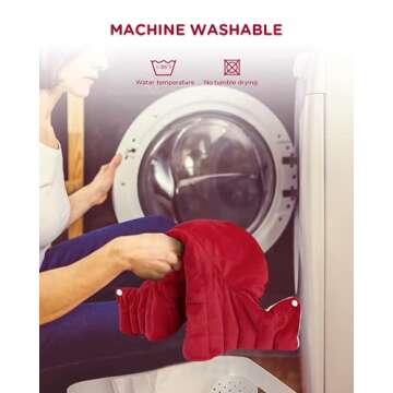 Heating Pad for Neck and Shoulders and Back, Comfytemp FSA HSA Eligible Weighted Electric Heat Pad for Pain Relief, 2.6lb Large Heated Wrap, 9 Heat Settings, 11 Auto-Off, Women Men Birthday Gifts Red