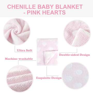 Little Grape Land Chenille Baby Blanket,Baby Blankets for Boys Gilrs Newborn,Soft Fuzzy Warm Swaddle...