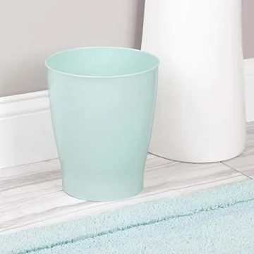 mDesign Elegant Mint Green Bathroom Trash Can for All Spaces