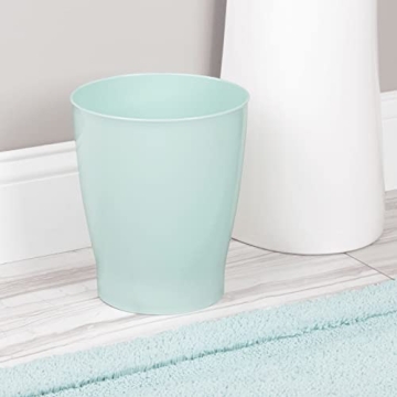 mDesign Elegant Mint Green Bathroom Trash Can for All Spaces