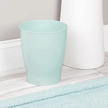 mDesign Elegant Mint Green Bathroom Trash Can for All Spaces