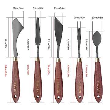 MEEDEN 5 Pieces Painting Knife Set Versatile Stainless Steel Spatula Palette Knife Oil Painting Acce...