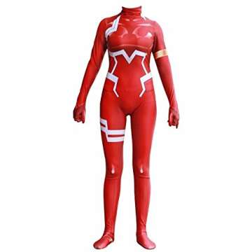 Zero Two Ichigo Darling in The Franxx Cosplay Costume | Bodysuit Suit Anime Zentai Suit (Extra Small...