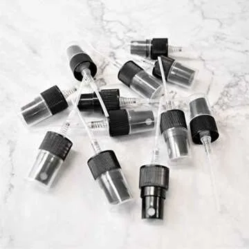 Holistic Oils Spray Tops for Essential Oil Bottles - 12 Essential Oil Spray Bottle Tops Oil Spray Tops Oil Mist Sprayer Replacement Pump Reusable Tops for 5 ml, 15 ml 20 ml Essential Oil Bottles