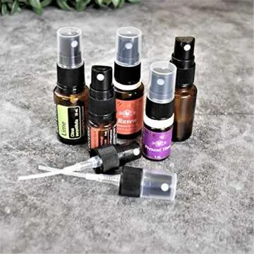 Holistic Oils Spray Tops for Essential Oil Bottles - 12 Essential Oil Spray Bottle Tops Oil Spray Tops Oil Mist Sprayer Replacement Pump Reusable Tops for 5 ml, 15 ml 20 ml Essential Oil Bottles
