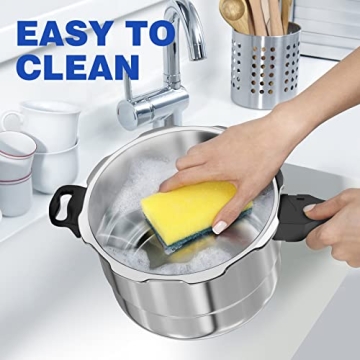 WantJoin 6Qt Aluminum Pressure Cooker with Safety Features