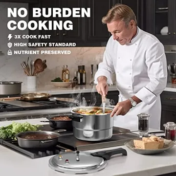 WantJoin 6Qt Aluminum Pressure Cooker with Safety Features