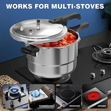 WantJoin 6Qt Aluminum Pressure Cooker with Safety Features