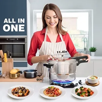 WantJoin 6Qt Aluminum Pressure Cooker with Safety Features
