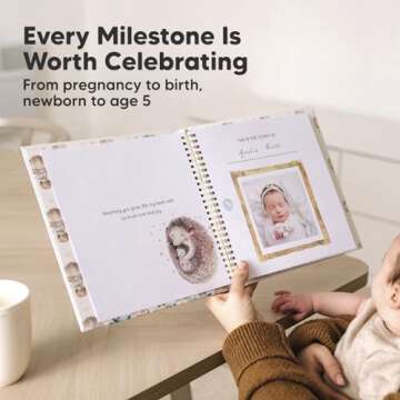 First 5 Years Baby Memory Book - Milestone Keepsake Album