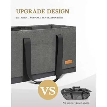 WONDAY Large Stand Up Utility Tote Bag, Reusable Grocery Bags Foldable with Waterproof Bottom, Extra...