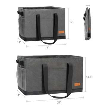WONDAY Large Stand Up Utility Tote Bag, Reusable Grocery Bags Foldable with Waterproof Bottom, Extra Large Tote Bag with Handles and Pockets for Grocery Stores, Picnics, Beaches, Camping
