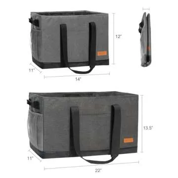 WONDAY Large Stand Up Utility Tote Bag, Reusable Grocery Bags Foldable with Waterproof Bottom, Extra Large Tote Bag with Handles and Pockets for Grocery Stores, Picnics, Beaches, Camping