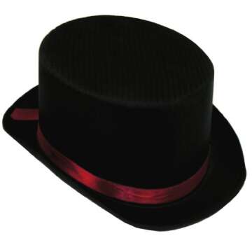 Versatile Black Satin Top Hat for Costumes and Events