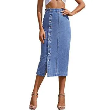 Stylish Blue Midi Jean Skirt for All Occasions