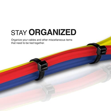 TR Industrial Versatile Black Cable Ties - 12 Inch Pack of 100