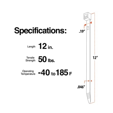 TR Industrial Versatile Black Cable Ties - 12 Inch Pack of 100