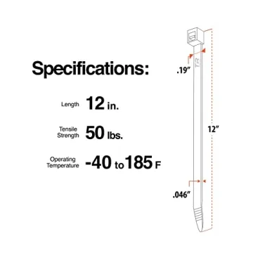 TR Industrial Versatile Black Cable Ties - 12 Inch Pack of 100