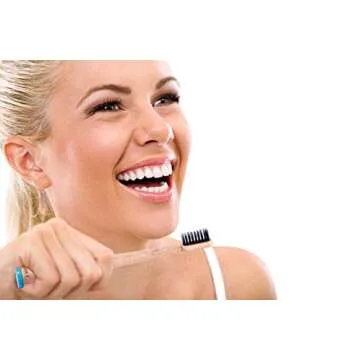 Natural Charcoal Bamboo Toothbrush - Soft Medium Charcoal Bristle - Pack of 4 Toothbrushes - BPA Free Bristles - Non Electric Toothbrush: 100% Eco Friendly - Zero waste product