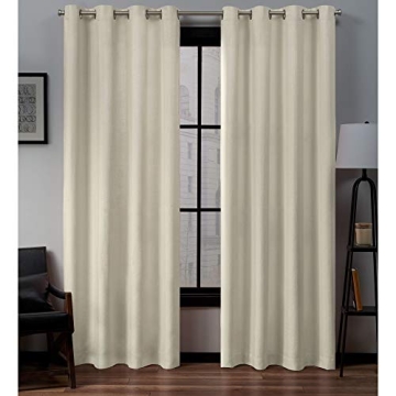 Loha Linen Grommet Curtain Panel Pair 54x96 Ivory
