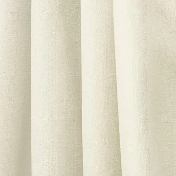 Loha Linen Grommet Curtain Panel Pair 54x96 Ivory