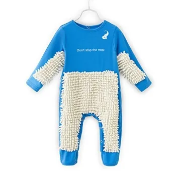 Cute Baby Mop Onesie for Crawlers and Pet Owners
