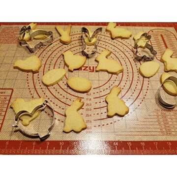 Spring Easter Cookie Cutters - 5 Stainless Steel 3D Cutters Molds Shapes for Making Muffins, Biscuits, Sandwiches, Bread, etc.…