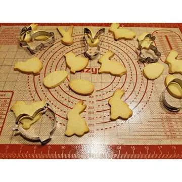 Spring Easter Cookie Cutters - 5 Stainless Steel 3D Cutters Molds Shapes for Making Muffins, Biscuits, Sandwiches, Bread, etc.…