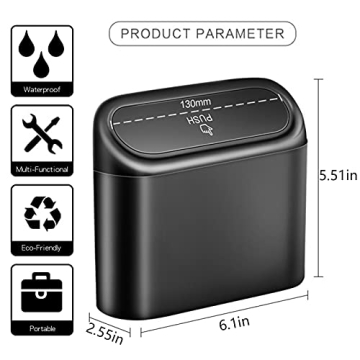Car Trash Can Bin with Lid - Compact & Stylish Solution