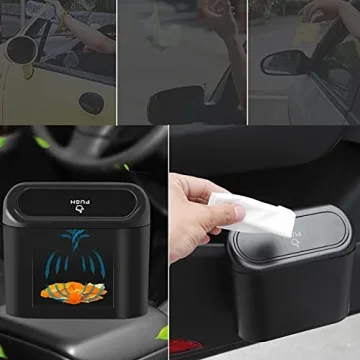 Car Trash Can Bin with Lid - Compact & Stylish Solution