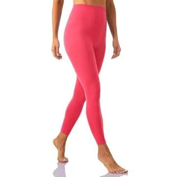 Lavento Women's All Day Soft Yoga Leggings High-Rise 25" - No Front Seam Workout Active Legging for Woman (Glaze Pink, 8)