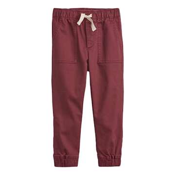 GAP Baby Boy Pull-On Woven Jogger Plum Heather 12-18M