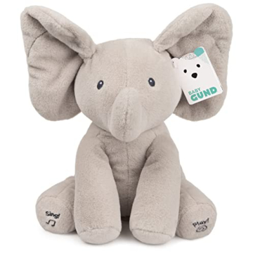 Baby GUND Animated Flappy the Elephant Plush, Singing Stuffed Animal Baby Toy for Ages 0 and Up, Gray, 12"