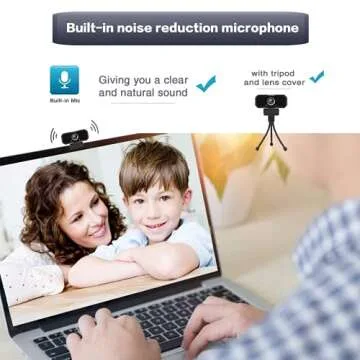 1080p HD Computer Webcam with Microphone & Privacy Shutter